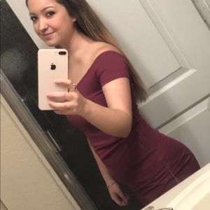 Dark pink forever 21 fitted dress